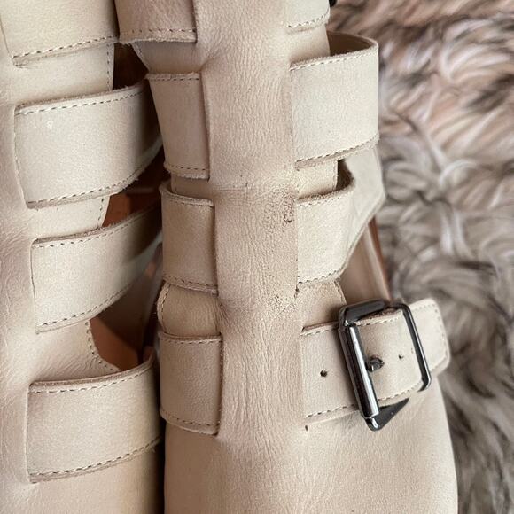 Crevo Jessamine Buckle Bootie Womens Sz 8.5 Tan Bone Boho Strappy Pointed Toe - Picture 6 of 13